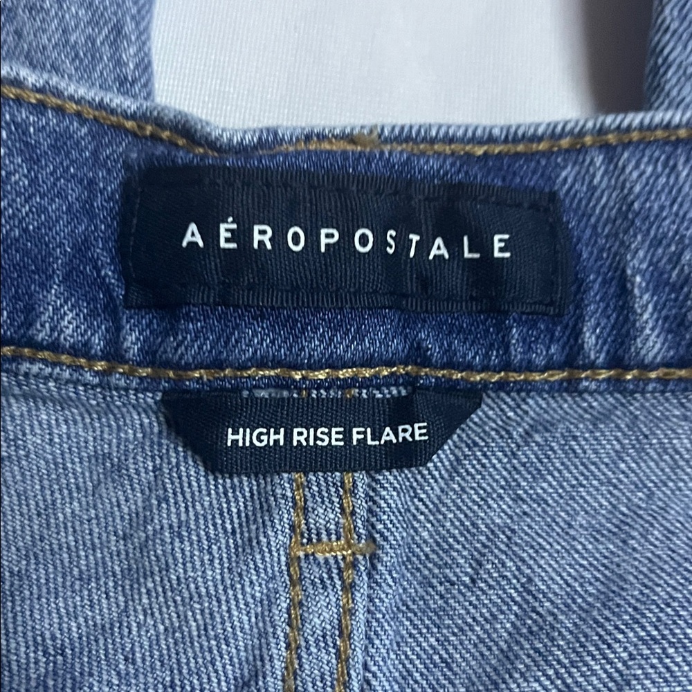 Aeropostale Distressed High Rise Flare Jeans - Picture 8 of 11